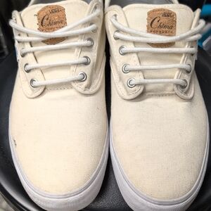 Vans Off-White Canvas Lace-Up Sneakers